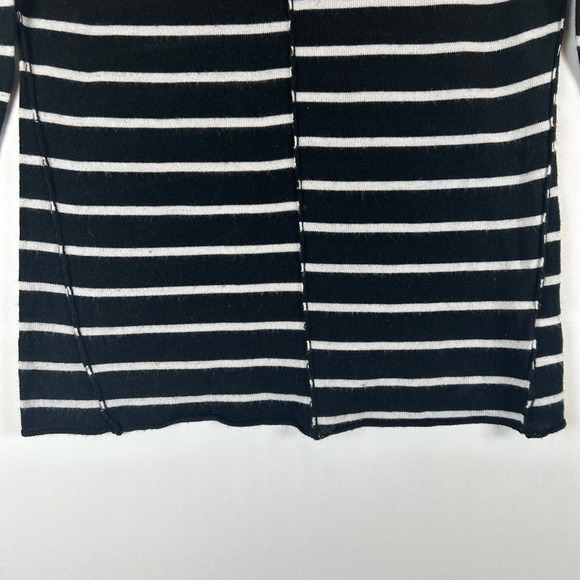 PAIGE Womens XS Merino Wool Blend Black White Striped Knit Sweater Long Sleeve - Picture 8 of 10
